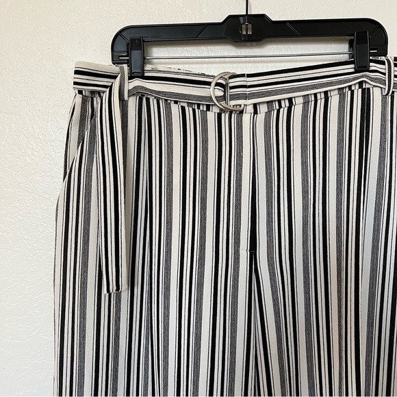 2/$30 ASOS plus size wide leg pants.  White and black striped.  Size 14. - Picture 2 of 13